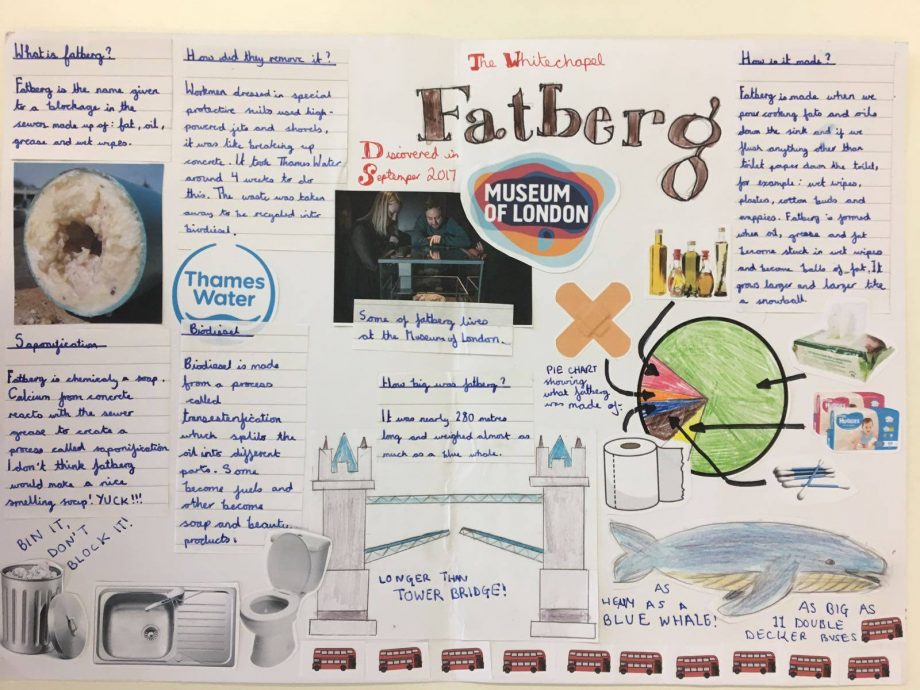 A poster about fatbergs in the Thames.