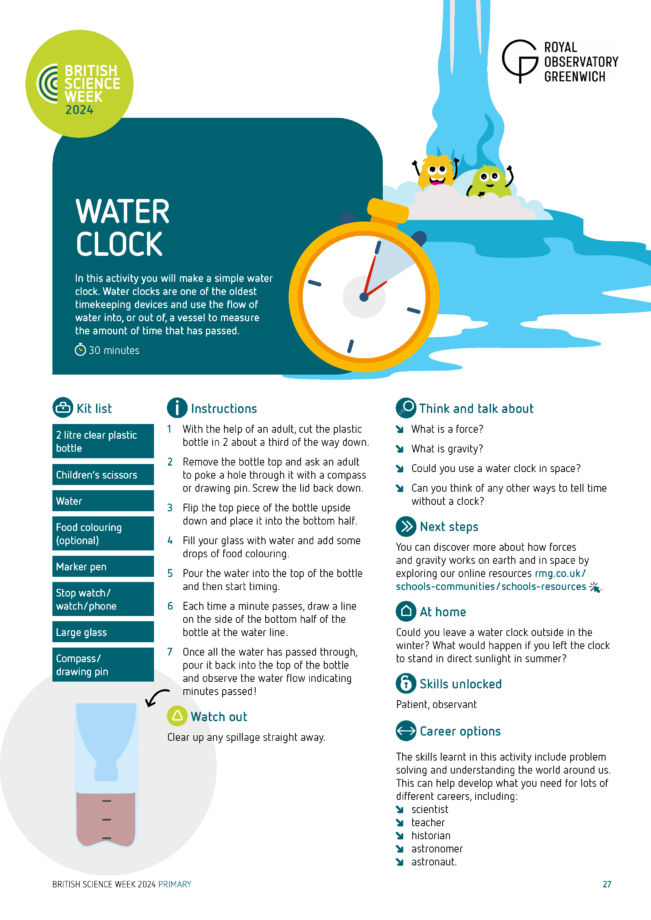 Water clock activity screenshot